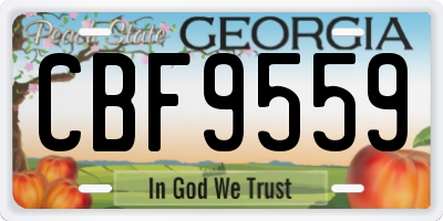 GA license plate CBF9559