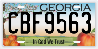 GA license plate CBF9563