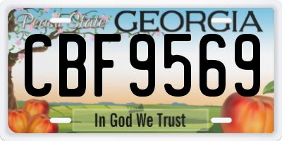 GA license plate CBF9569