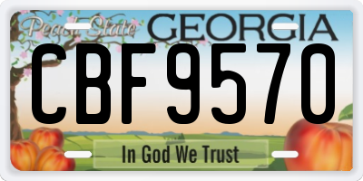 GA license plate CBF9570