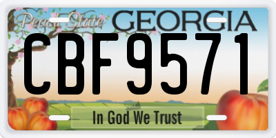 GA license plate CBF9571