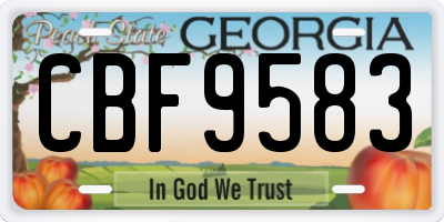 GA license plate CBF9583