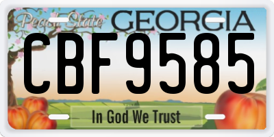 GA license plate CBF9585