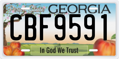 GA license plate CBF9591