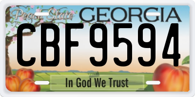 GA license plate CBF9594