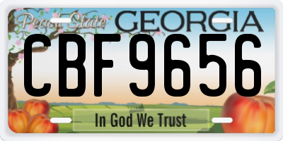 GA license plate CBF9656