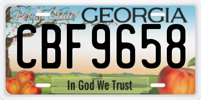 GA license plate CBF9658
