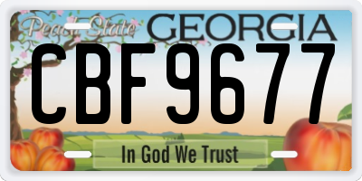 GA license plate CBF9677