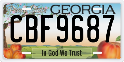 GA license plate CBF9687