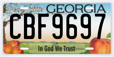 GA license plate CBF9697
