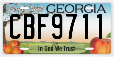 GA license plate CBF9711
