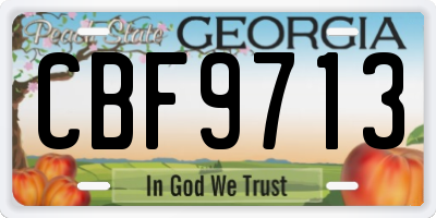 GA license plate CBF9713