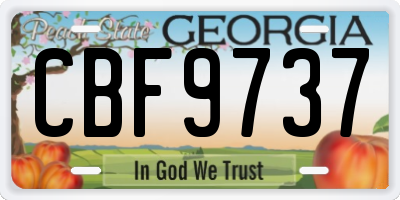 GA license plate CBF9737