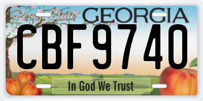 GA license plate CBF9740