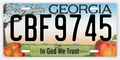 GA license plate CBF9745