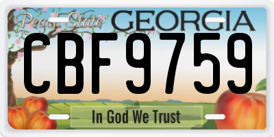 GA license plate CBF9759