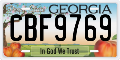 GA license plate CBF9769