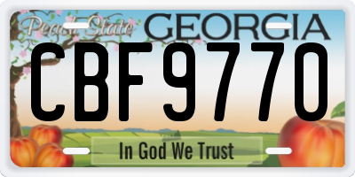 GA license plate CBF9770