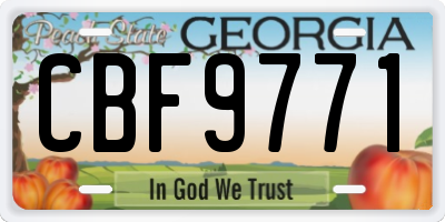 GA license plate CBF9771