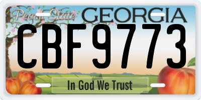 GA license plate CBF9773