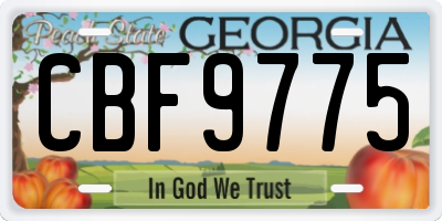GA license plate CBF9775