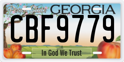 GA license plate CBF9779