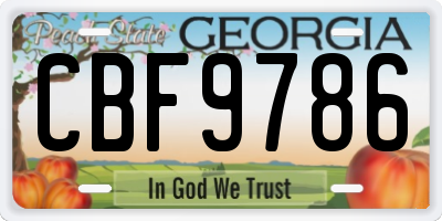 GA license plate CBF9786