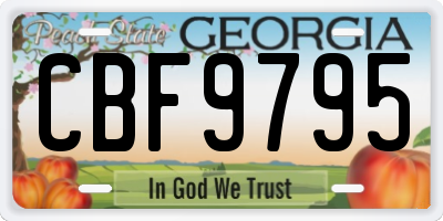 GA license plate CBF9795