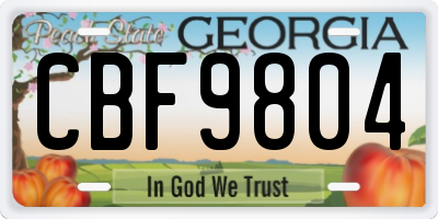 GA license plate CBF9804