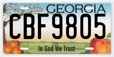 GA license plate CBF9805