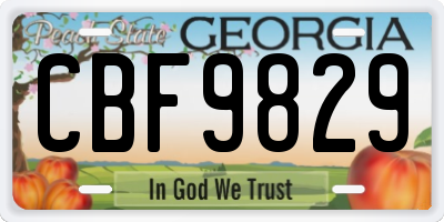 GA license plate CBF9829