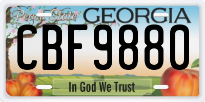 GA license plate CBF9880