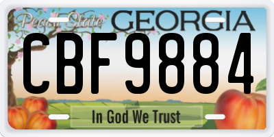 GA license plate CBF9884