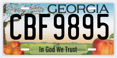 GA license plate CBF9895