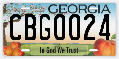 GA license plate CBG0024