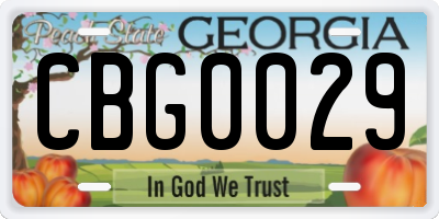 GA license plate CBG0029