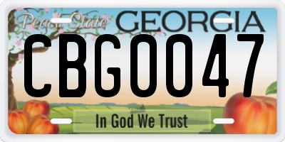 GA license plate CBG0047