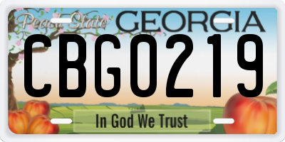 GA license plate CBG0219