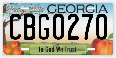 GA license plate CBG0270