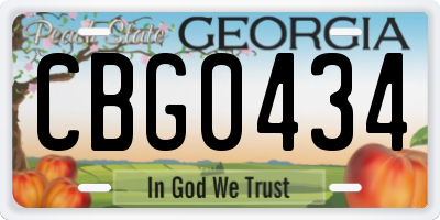 GA license plate CBG0434