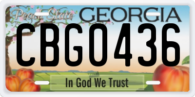 GA license plate CBG0436