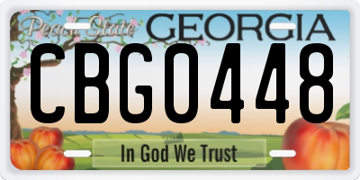 GA license plate CBG0448