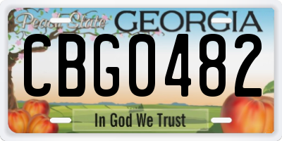 GA license plate CBG0482