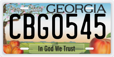 GA license plate CBG0545