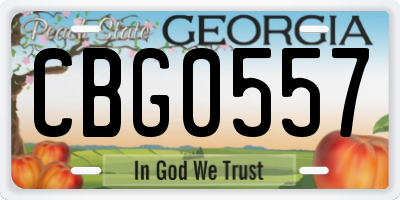 GA license plate CBG0557