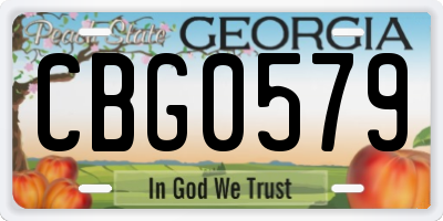 GA license plate CBG0579
