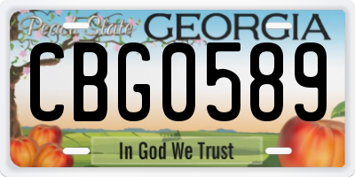 GA license plate CBG0589