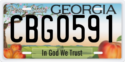 GA license plate CBG0591