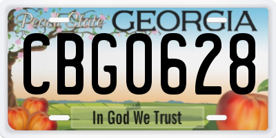 GA license plate CBG0628