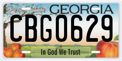 GA license plate CBG0629